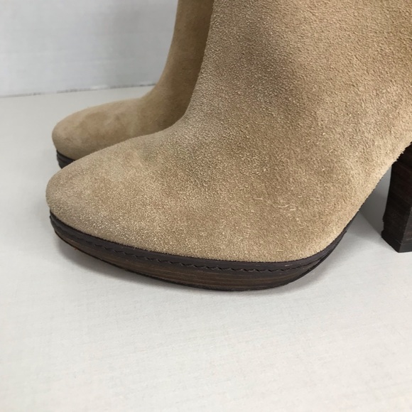 Tan Suede Heeled Ankle Boot - Adrian Antelope - Modern Vintage Size 39 (… - Picture 7 of 15